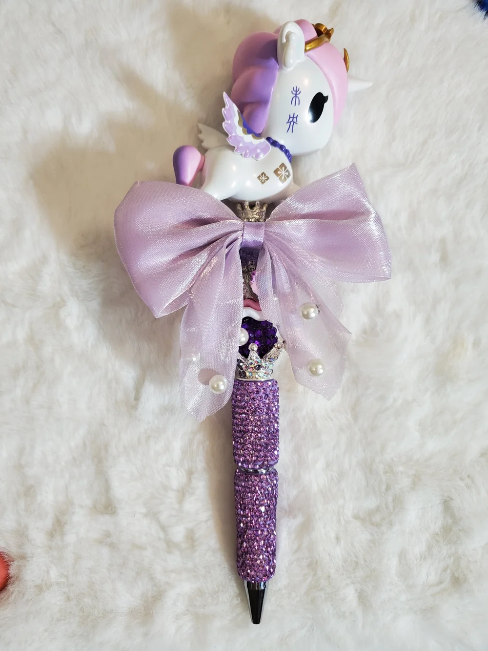 Lavender Tokidoki Unicorn Beaded Pen - Sparkle Topper